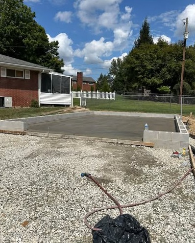 Concrete Slab Foundation with Block Wall in Wilmington, NC