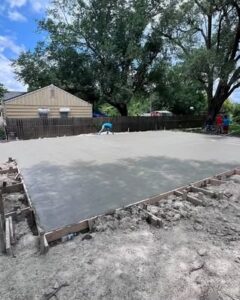 Fresh Concrete Slab Pour in Wilmington, NC