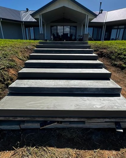 Modern Concrete Entry Steps in Wilmington, NC