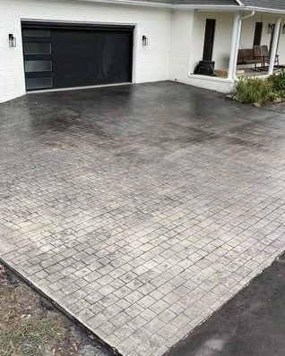 Stamped Concrete Driveway Pattern in Wilmington, NC