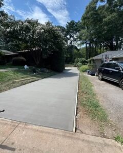 Tree Lined Concrete Driveway in Wilmington, NC